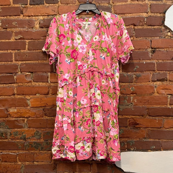 Matilda Jane Dresses & Skirts - Matilda Jane Enchanted Garden‎ Pink Floral Tiered Dress Size Medium
